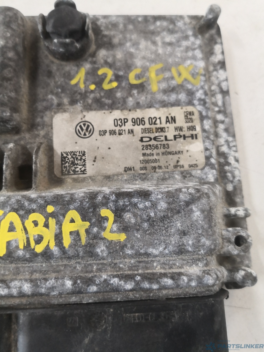 Calculator ECU SKODA FABIA II (542) [ 2006 - 2014 ] TDI (CFWA) 55KW|75HP Delphi 28356783 OEM 03p906021an – foto 2