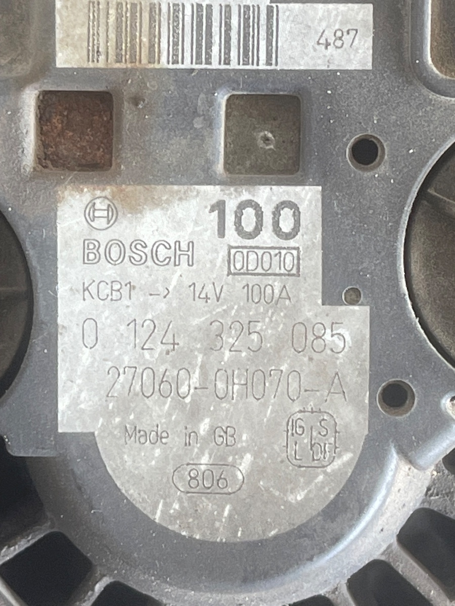 Alternator TOYOTA AVENSIS Saloon _T25_ 2003 - 2008 2.0 1AZ-FSE 27060-0H070-A 0124325085 – foto 4