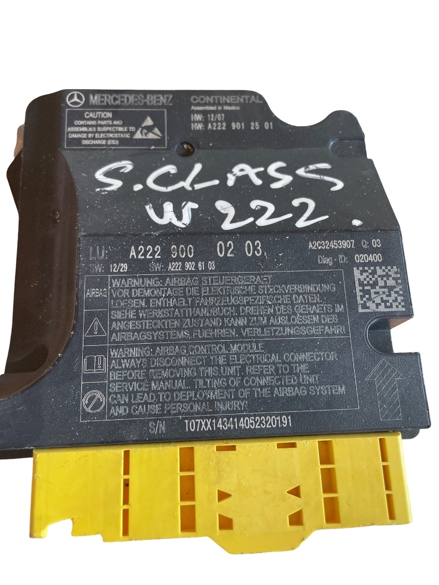 Centralina/modulo airbag MERCEDES-BENZ S-CLASS W222, V222, X222 2013 - > a2229000203